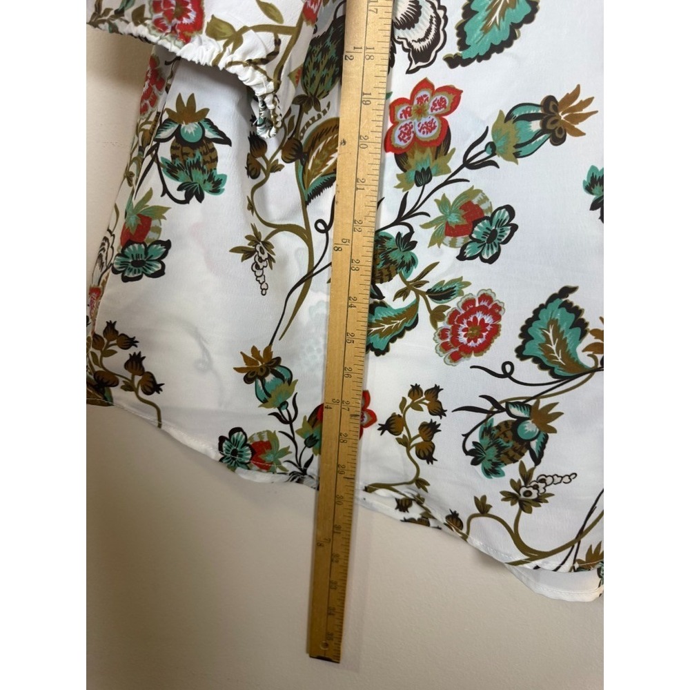 BloomChic Plus Size 18-20 Floral Peplum Blouse 3/4 Sleeve Multicolor withPockets - Picture 11 of 12